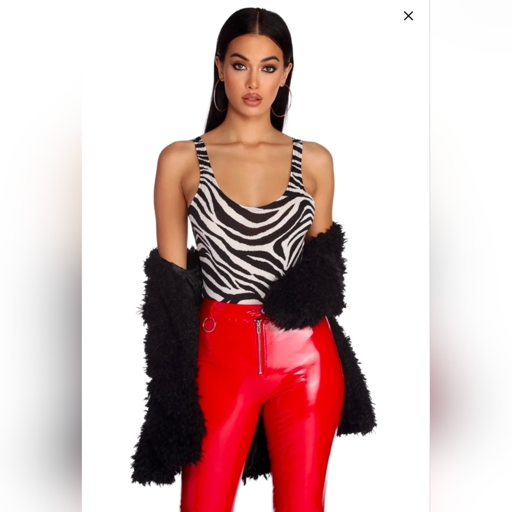 Chic Zebra Print Bodysuit